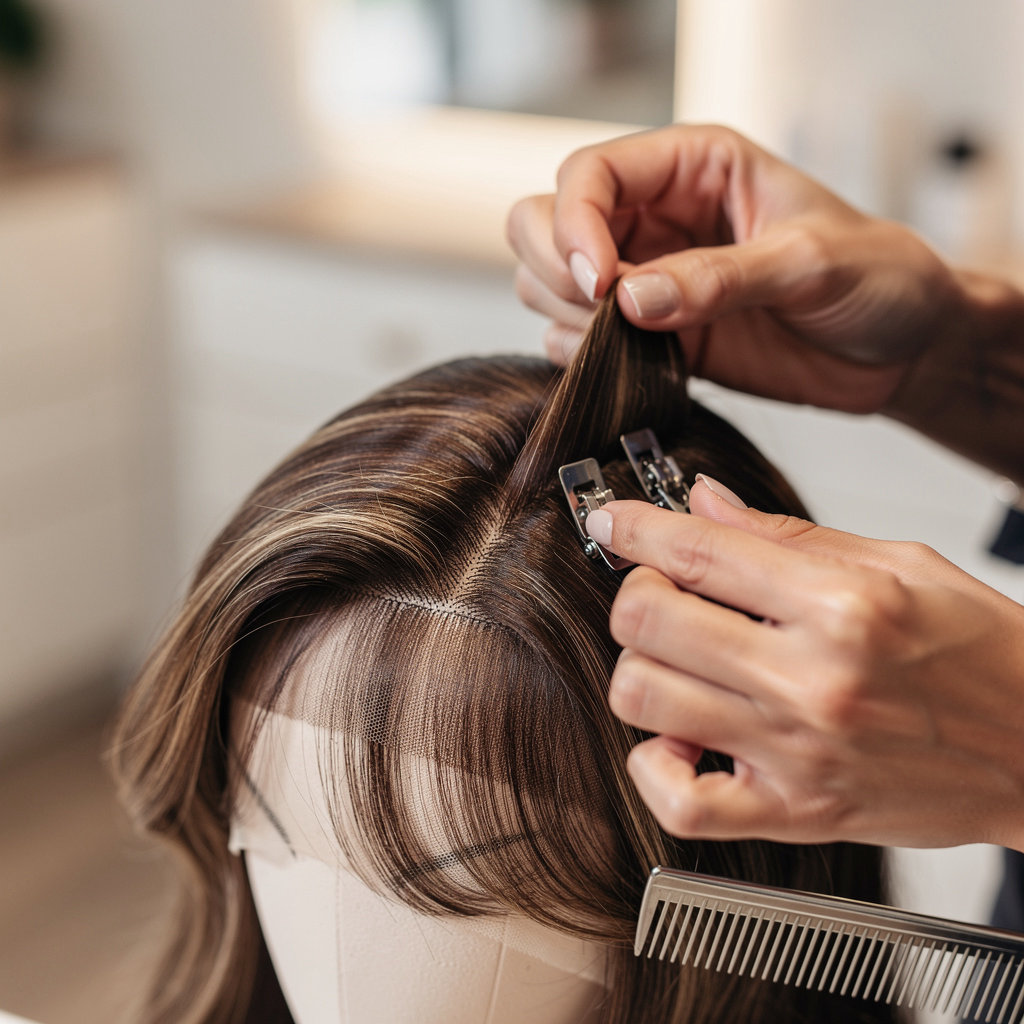 Kimberly's Wigs and Salon custom hair topper consultation for personalized hair loss solutions in Santa Barbara